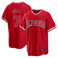 Choea LA.Angels #7 Jo Adell Player Red Home Game Stitched Jerseys