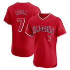 Choea LA.Angels #7 Jo Adell Player Red Home Limited Elite Stitched Jerseys