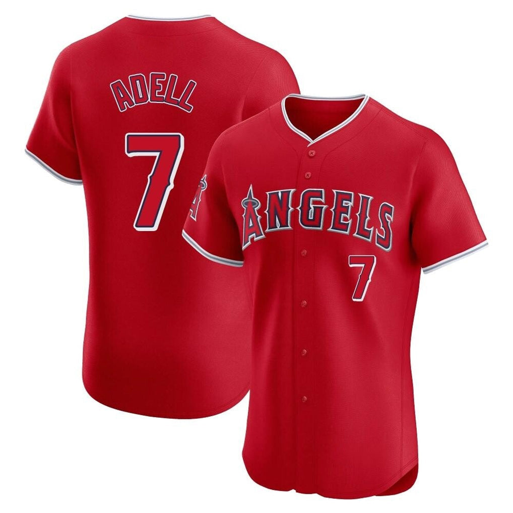 Choea LA.Angels #7 Jo Adell Player Red Home Limited Elite Stitched Jerseys