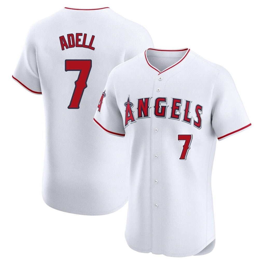 Choea LA.Angels #7 Jo Adell Player White Limited Elite Stitched Home Jerseys