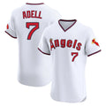 Choea LA.Angels #7 Jo Adell Player White T-shirt Home Limited Elite Stitched Jerseys