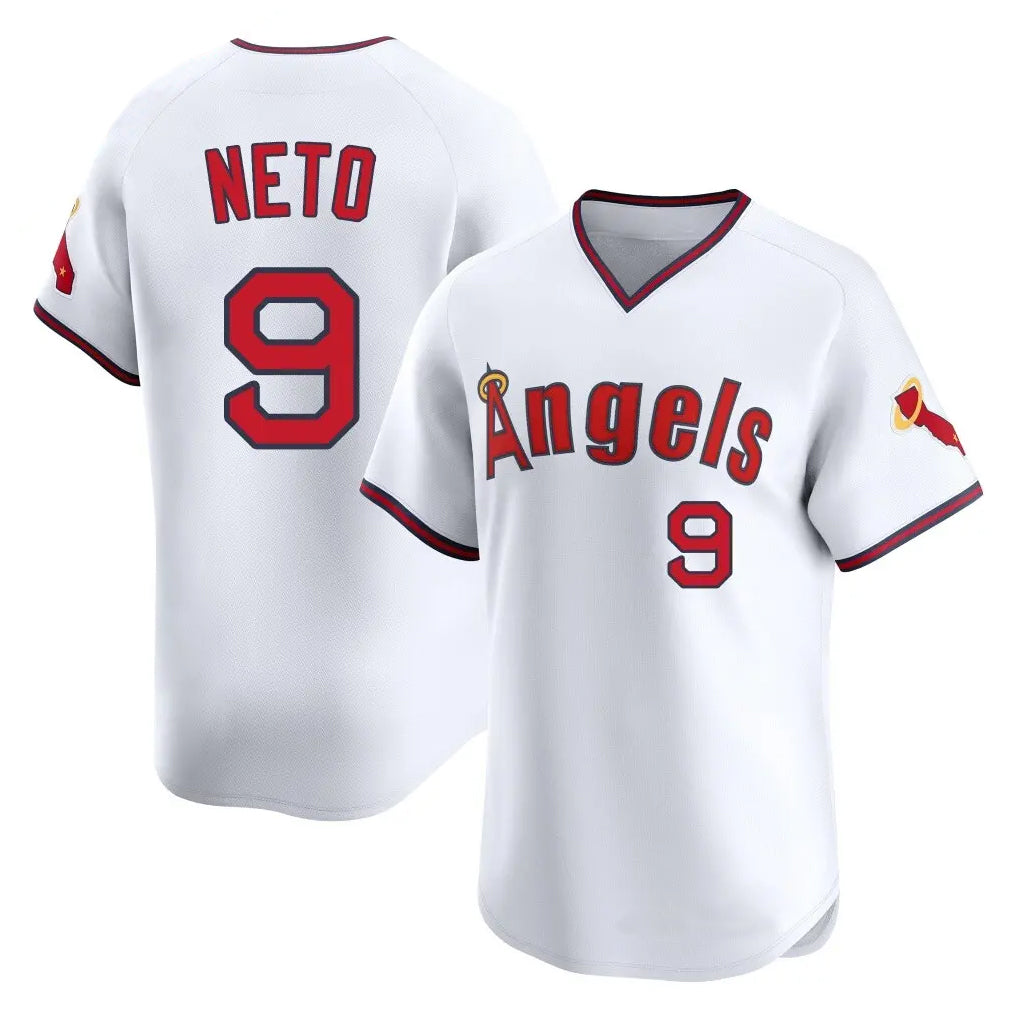 Choea LA.Angels #9 Zach Neto Player White T-shirt Home Limited Stitched Jerseys