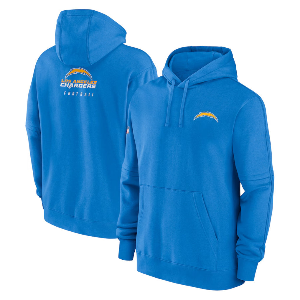 Choea LA.Chargers Blue LOGO Pullover Hoodies Home Game Blank Player Stitched Jerseys