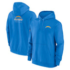 Choea LA.Chargers Blue LOGO Pullover Hoodies Home Game Blank Player Stitched Jerseys