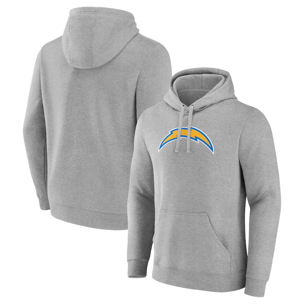 Choea LA.Chargers Gray LOGO Pullover Hoodies Home Game Blank Player Stitched Jerseys