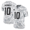 Choea LA.Chargers #10 Justin Herbert Player Arctic Camo Salute To Service Limited Game Stitched Jerseys