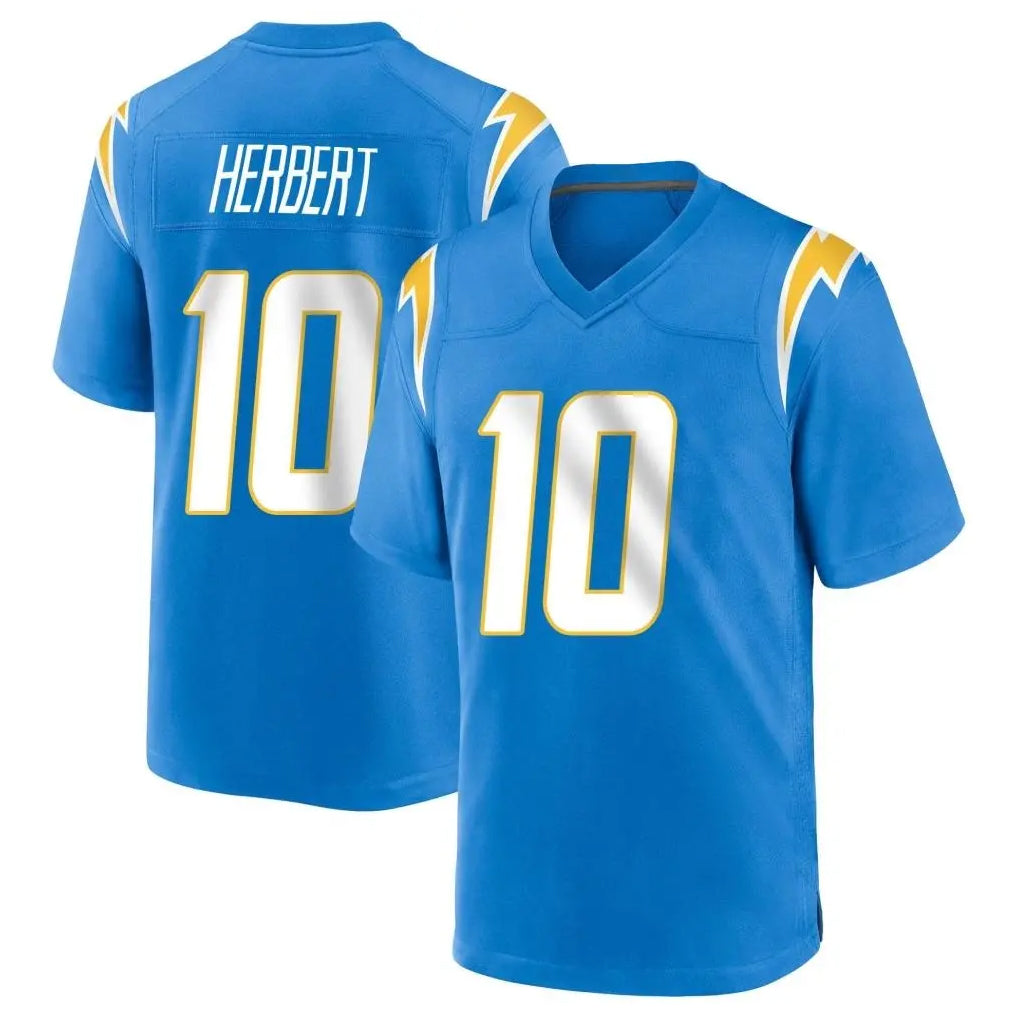 Choea LA.Chargers #10 Justin Herbert Player Blue Home Game Stitched Jerseys