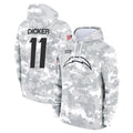 Choea LA.Chargers #11 Cameron Dicker Player Arctic Camo Salute to Service Hoodies Limited Game Stitched Jerseys