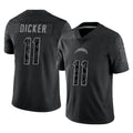 Choea LA.Chargers #11 Cameron Dicker Player Black Limited Reflective Home Game Stitched Jerseys