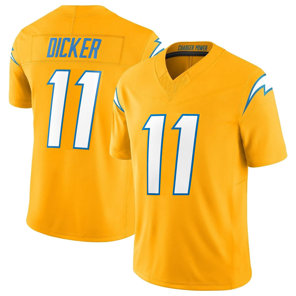 Choea LA.Chargers #11 Cameron Dicker Player Gold Limited Vapor F.U.S.E. Home Game Stitched Jerseys