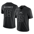 Choea LA.Chargers #15 Ladd McConkey Player Black Limited Reflective Home Game Stitched Jerseys