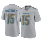 Choea LA.Chargers #15 Ladd McConkey Player Gray Atmosphere Fashion Home Game Stitched Jerseys