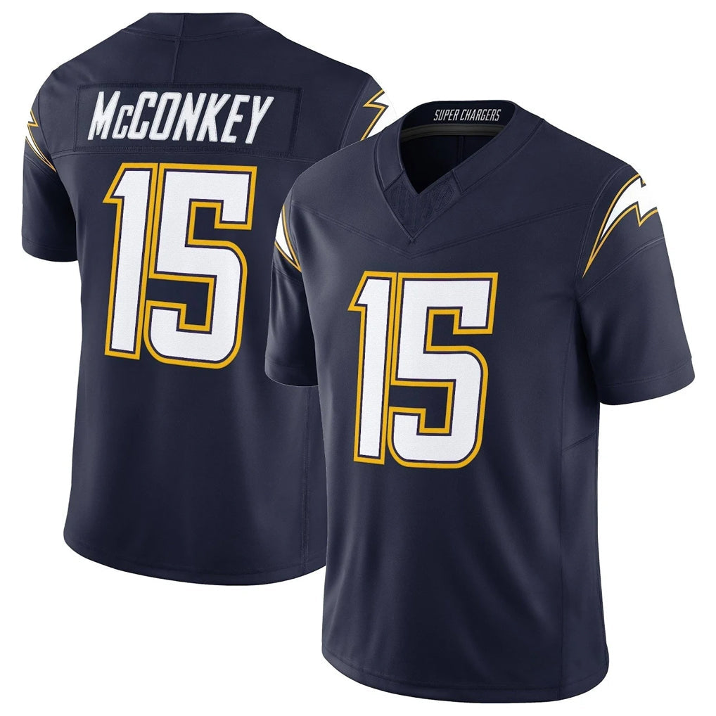 Choea LA.Chargers #15 Ladd McConkey Player Navy Vapor F.U.S.E. Limited Home Game Stitched Jerseys