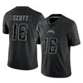 Choea LA.Chargers #16 J.K. Scott Player Black Limited Reflective Home Game Stitched Jerseys