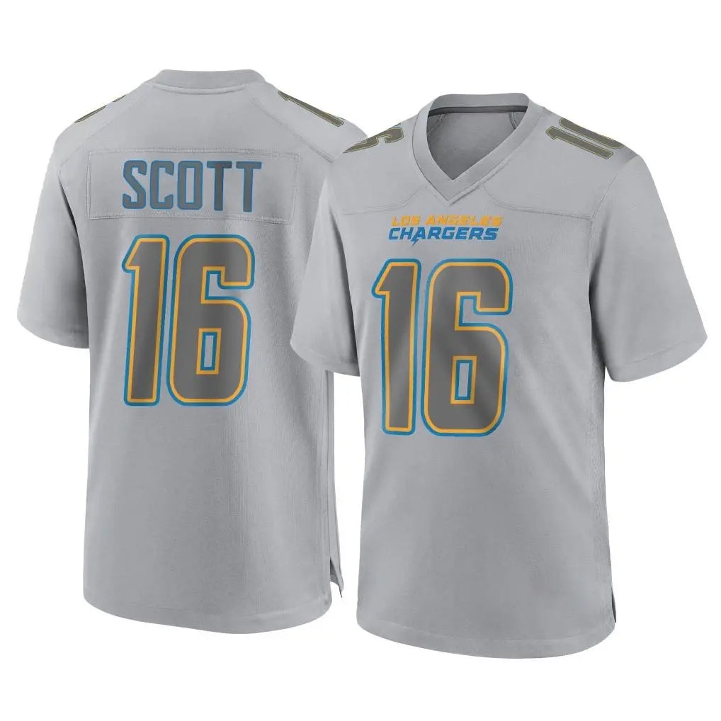 Choea LA.Chargers #16 J.K. Scott Player Gray Atmosphere Fashion Home Game Stitched Jerseys