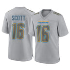 Choea LA.Chargers #16 J.K. Scott Player Gray Atmosphere Fashion Home Game Stitched Jerseys