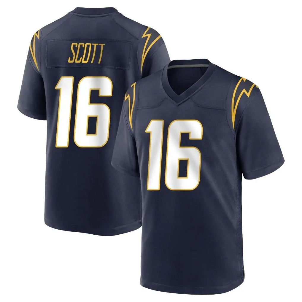 Choea LA.Chargers #16 J.K. Scott Player Navy Home Game Stitched Jerseys