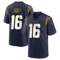 Choea LA.Chargers #16 J.K. Scott Player Navy Home Game Stitched Jerseys