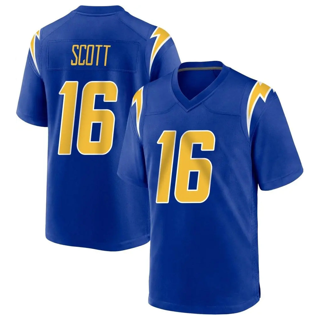 Choea LA.Chargers #16 J.K. Scott Player Royal Home Game Stitched Jerseys