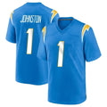 Choea LA.Chargers #1 Quentin Johnston Player Blue Home Game Stitched Jerseys