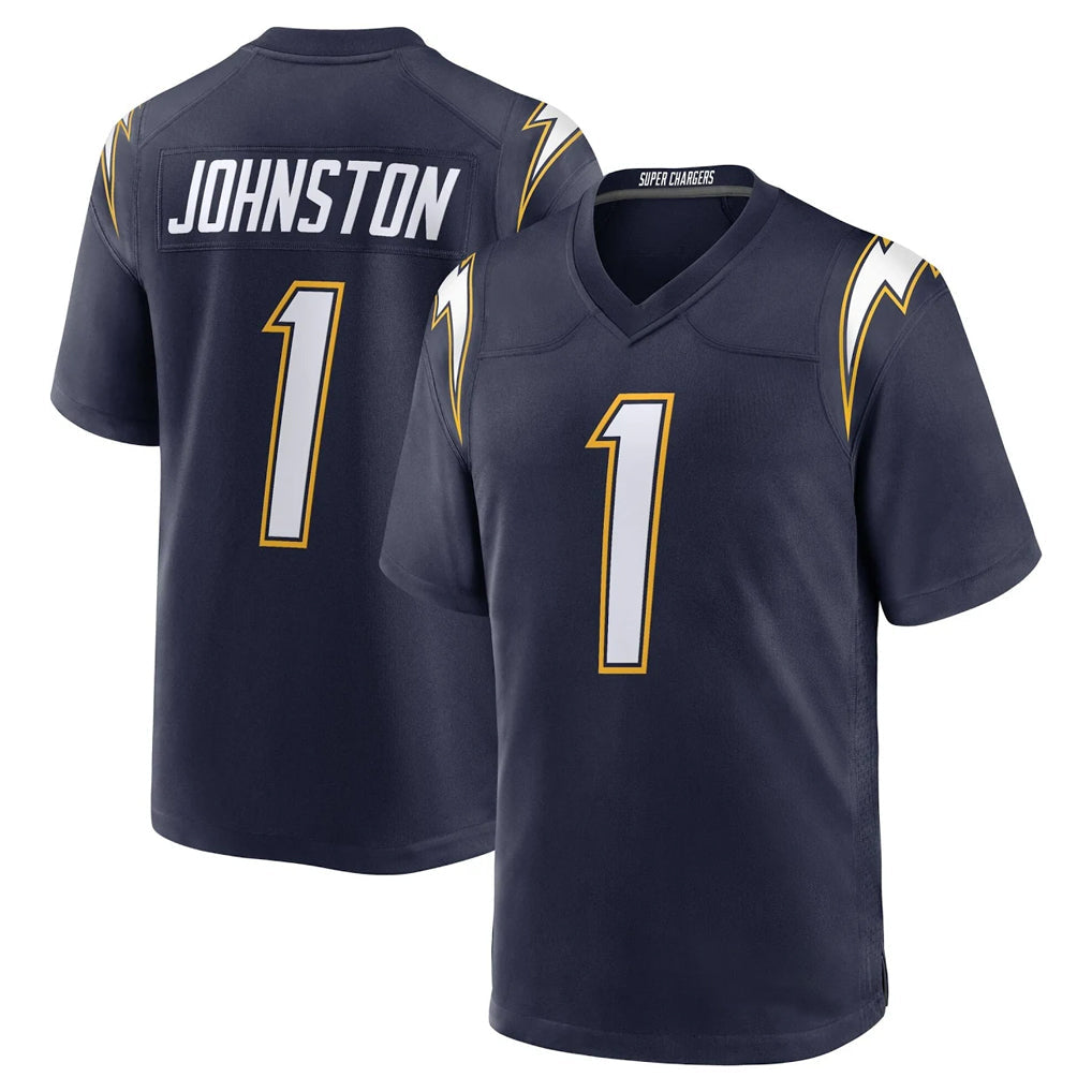 Choea LA.Chargers #1 Quentin Johnston Player Navy Alternate Home Game Stitched Jerseys