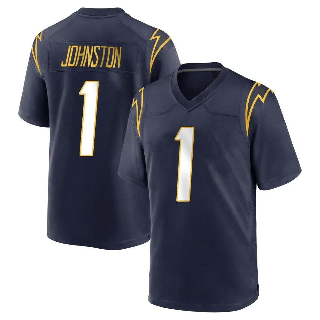 Choea LA.Chargers #1 Quentin Johnston Player Navy Home Game Stitched Jerseys