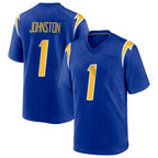 Choea LA.Chargers #1 Quentin Johnston Player Royal Home Game Stitched Jerseys