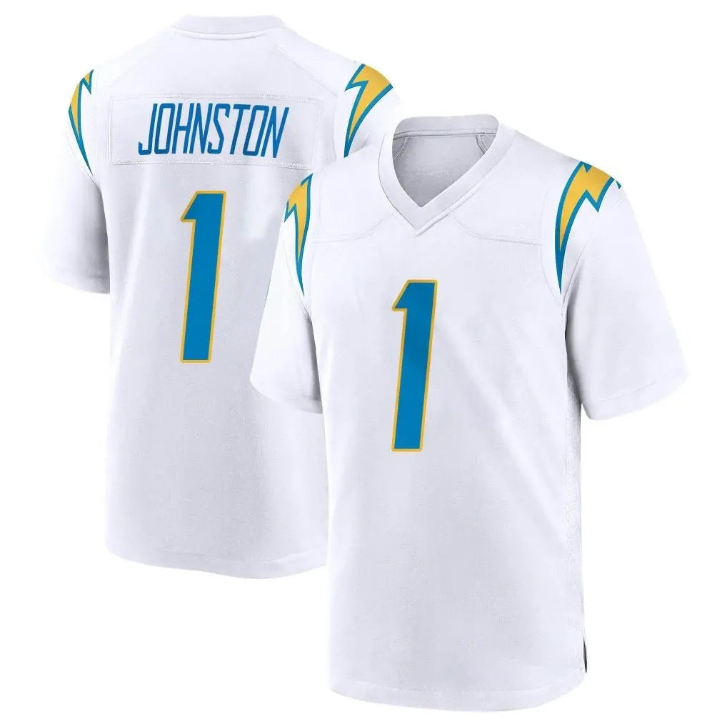 Choea LA.Chargers #1 Quentin Johnston Player White Home Game Stitched Jerseys