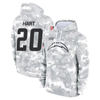 Choea LA.Chargers #20 Cam Hart Player Arctic Camo Salute to Service Hoodies Limited Game Stitched Jerseys