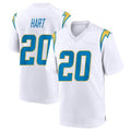 Choea LA.Chargers #20 Cam Hart Player White Home Game Stitched Jerseys