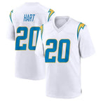 Choea LA.Chargers #20 Cam Hart Player White Home Game Stitched Jerseys