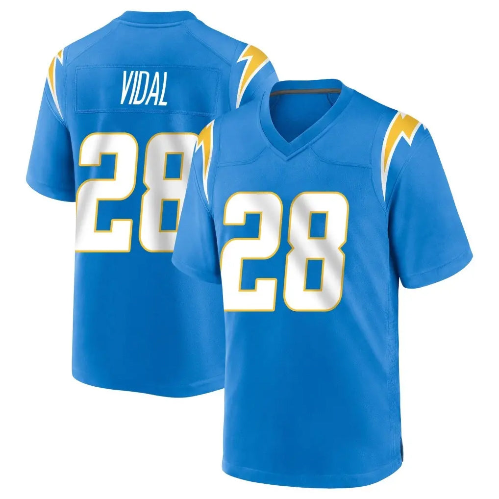 Choea LA.Chargers #28 Kimani Vidal Player Blue Home Game Stitched Jerseys