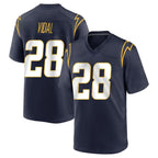 Choea LA.Chargers #28 Kimani Vidal Player Navy Home Game Stitched Jerseys