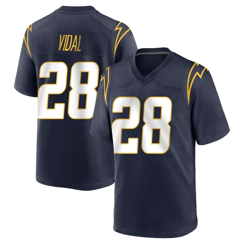 Choea LA.Chargers #28 Kimani Vidal Player Navy Home Game Stitched Jerseys