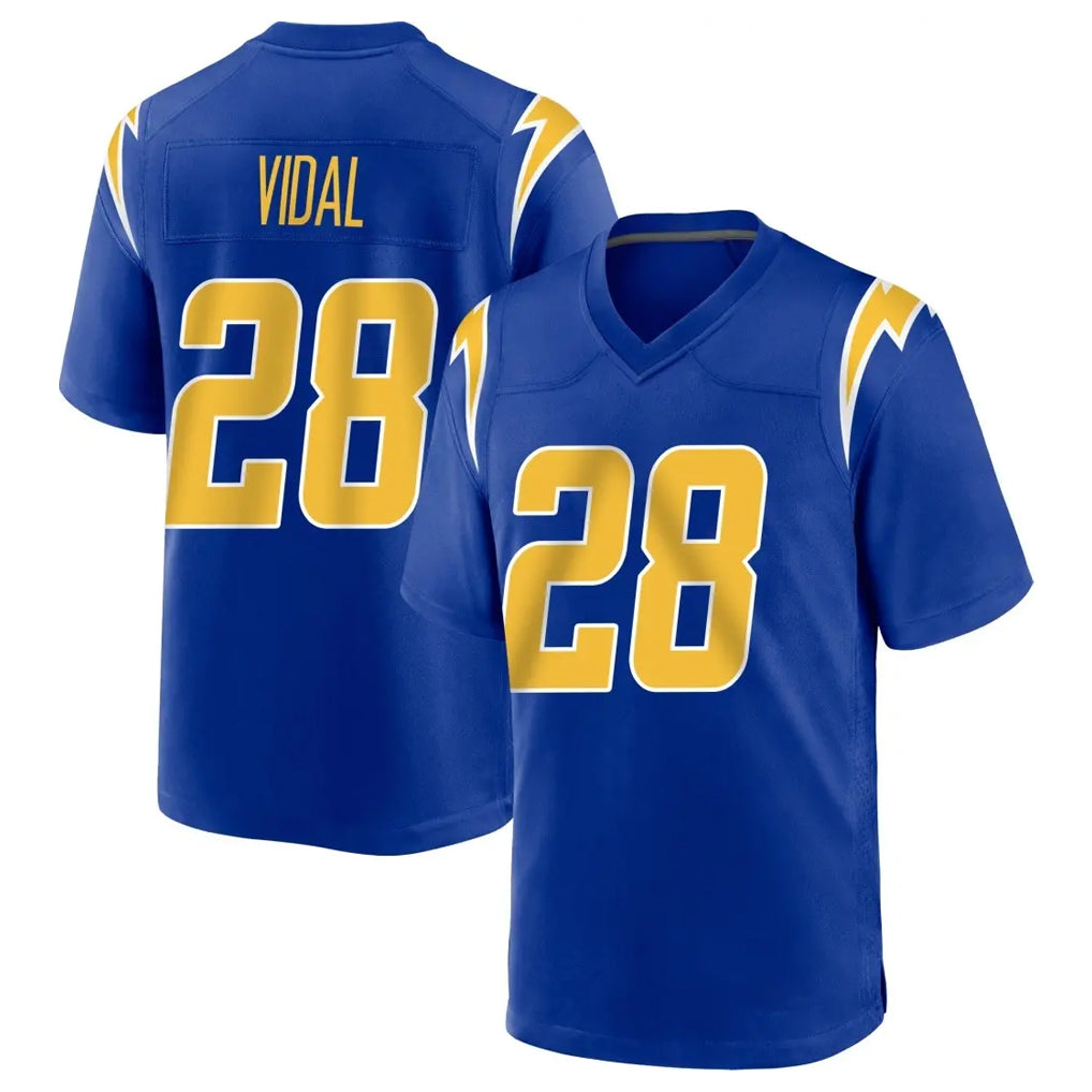 Choea LA.Chargers #28 Kimani Vidal Player Royal Home Game Stitched Jerseys