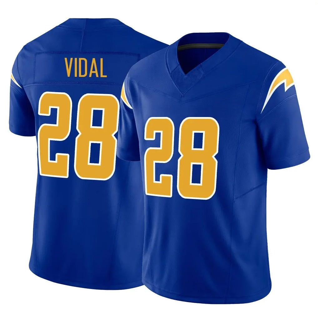 Choea LA.Chargers #28 Kimani Vidal Player Royal Limited Vapor F.U.S.E. Home Game Stitched Jerseys