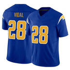 Choea LA.Chargers #28 Kimani Vidal Player Royal Limited Vapor F.U.S.E. Home Game Stitched Jerseys