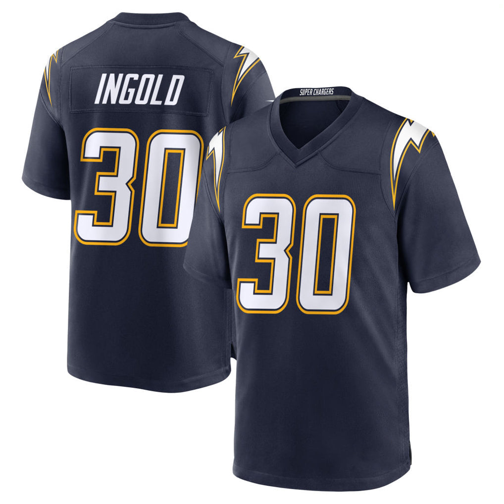 Choea LA.Chargers #30 Alec Ingold Player Navy Alternate Home Game Stitched Jerseys