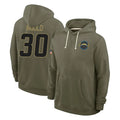 Choea LA.Chargers #30 Alec Ingold Player Olive Salute to Service Pullover Hoodies Limited Stitched Jerseys