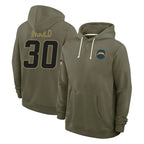 Choea LA.Chargers #30 Alec Ingold Player Olive Salute to Service Pullover Hoodies Limited Stitched Jerseys