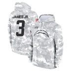 Choea LA.Chargers #3 Derwin James Jr. Player Arctic Camo Salute to Service Hoodies Limited Game Stitched Jerseys