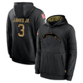 Choea LA.Chargers #3 Derwin James Jr. Player Black Salute to Service Hoodies Limited Game Stitched Jerseys
