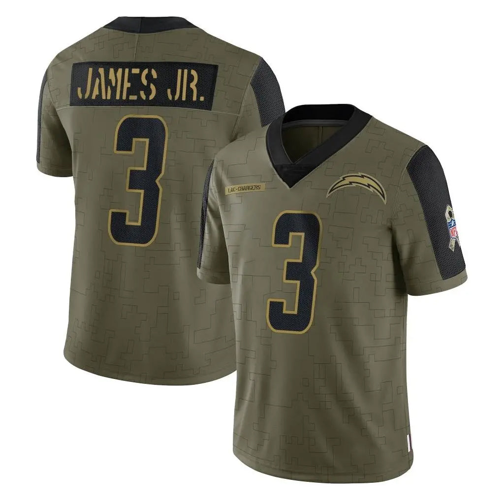 Choea LA.Chargers #3 Derwin James Jr. Player Olive Salute To Service Limited Game Stitched Jerseys
