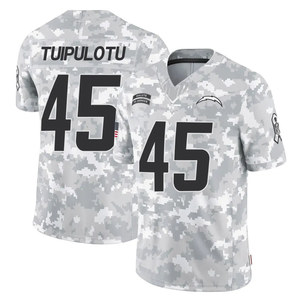 Choea LA.Chargers #45 Tuli Tuipulotu Player Arctic Camo Salute To Service Limited Game Stitched Jerseys