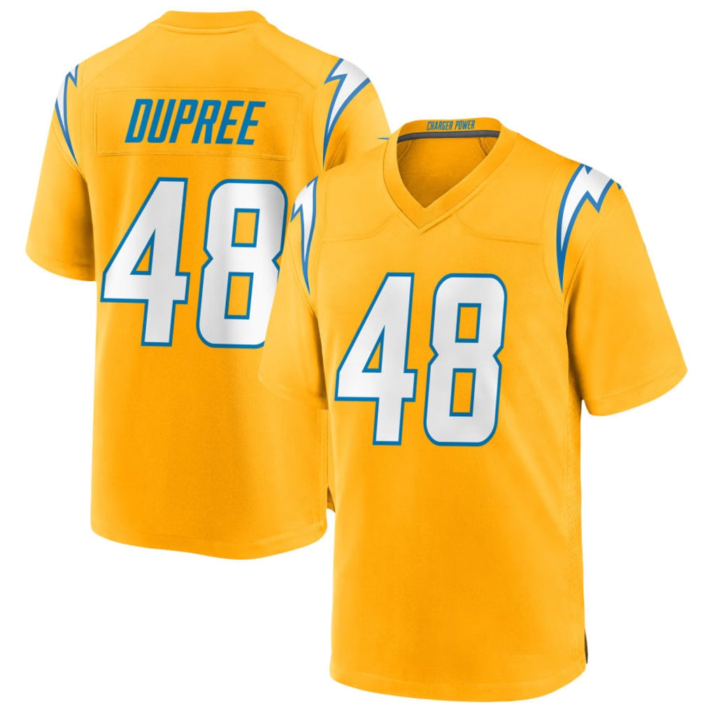 Choea LA.Chargers #48 Bud Dupree Player Gold Home Game Stitched Jerseys