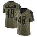 Choea LA.Chargers #48 Bud Dupree Player Olive Salute To Service Limited Game Stitched Jerseys