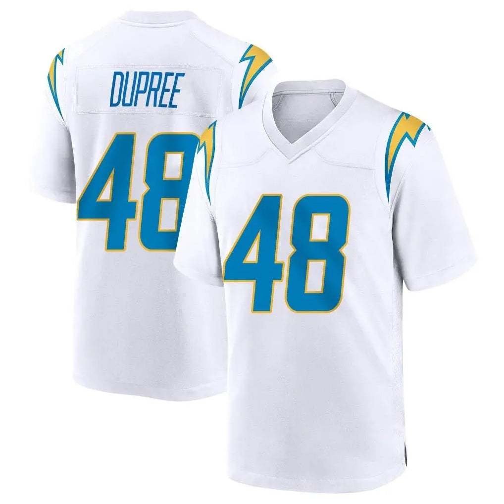 Choea LA.Chargers #48 Bud Dupree Player White Home Game Stitched Jerseys