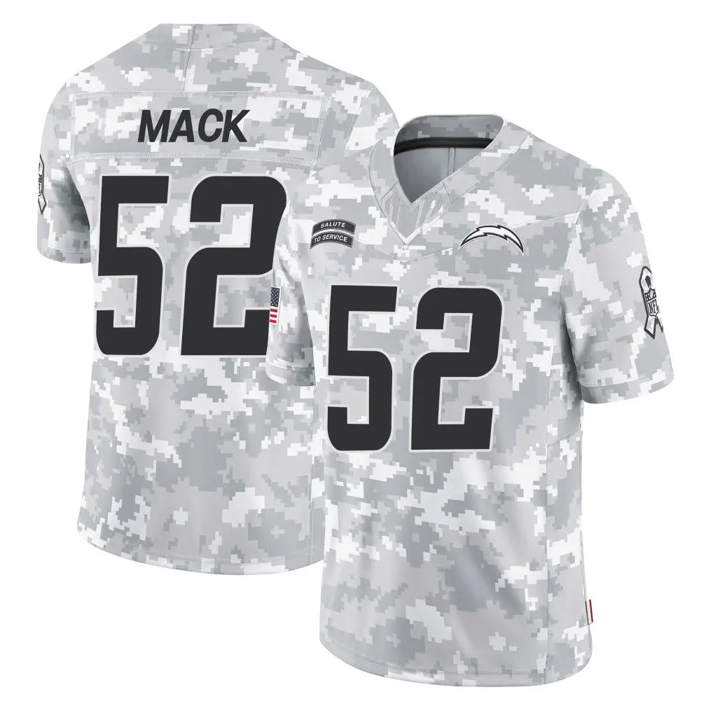 Choea LA.Chargers #52 Khalil Mack Player Arctic Camo Salute To Service Limited Game Stitched Jerseys