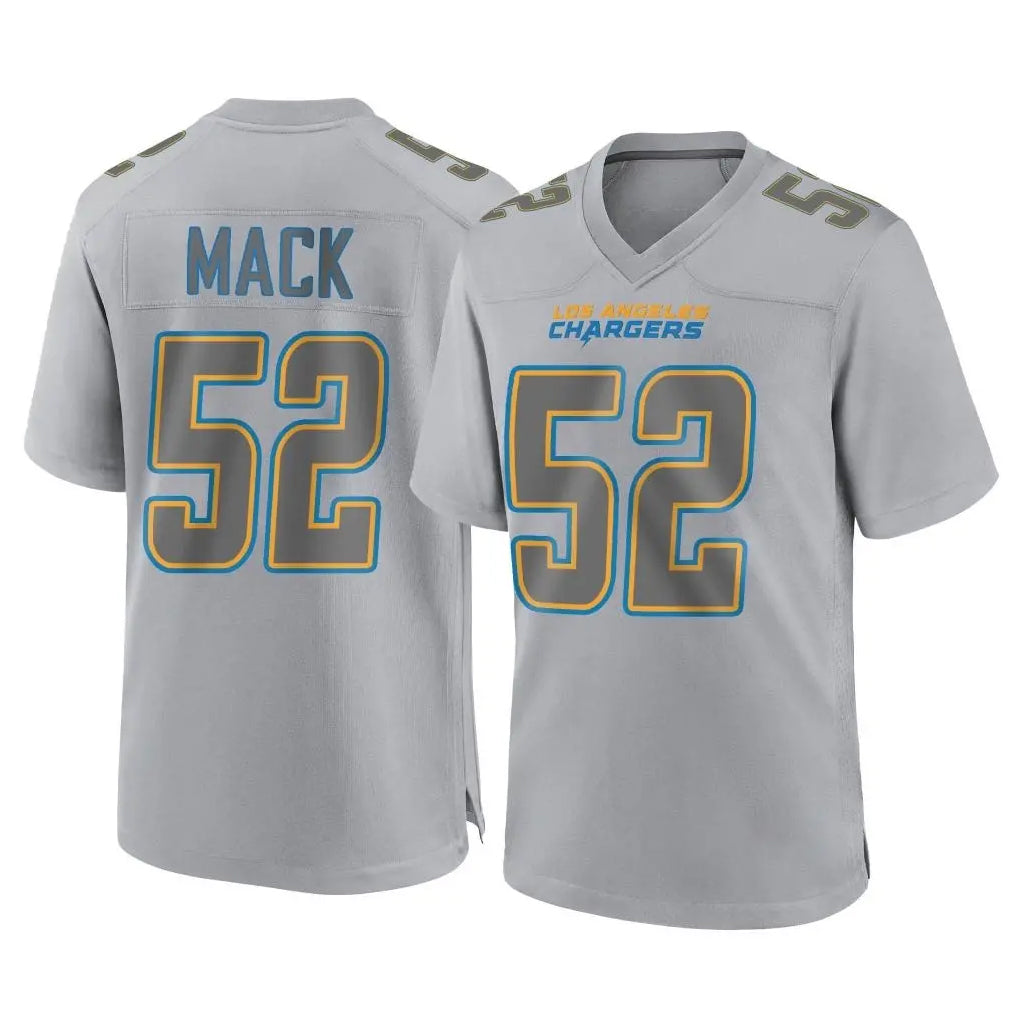 Choea LA.Chargers #52 Khalil Mack Player Gray Atmosphere Fashion Home Game Stitched Jerseys