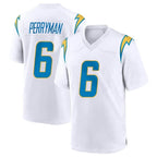 Choea LA.Chargers #6 Denzel Perryman Player White Home Game Stitched Jerseys